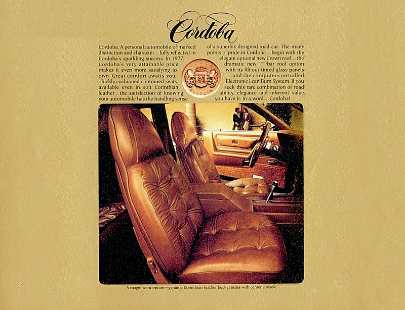 1977 Chrysler Cordoba Brochure Page 1